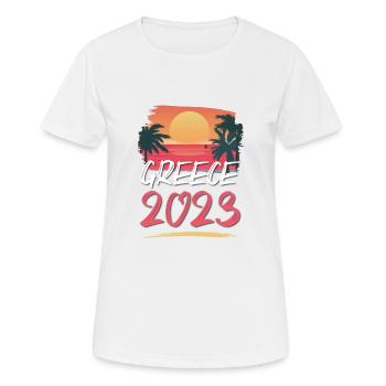 Greece 2023 - Women's Breathable T-Shirt - white - Front - AI Model Female 172 dark (172cm)