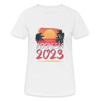 Indonesia 2023 - Frauen T-Shirt atmungsaktiv - Weiß - Vorne - AI Model Female 172 dark (172cm)