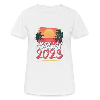 Norway 2023 - Frauen T-Shirt atmungsaktiv - Weiß - Vorne - AI Model Female 172 dark (172cm)