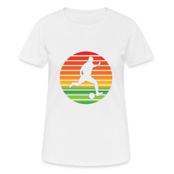 Fußballmannschaft Fußballspieler Fußballdesign - Frauen T-Shirt atmungsaktiv - Weiß - Vorne - AI Model Female 172 dark (172cm)