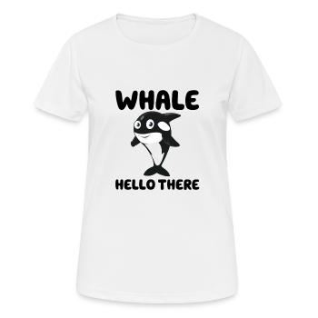 Wal Hallo - Frauen T-Shirt atmungsaktiv - Weiß - Vorne - AI Model Female 172 dark (172cm)