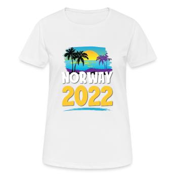 Norway 2023 - Frauen T-Shirt atmungsaktiv - Weiß - Vorne - AI Model Female 172 dark (172cm)