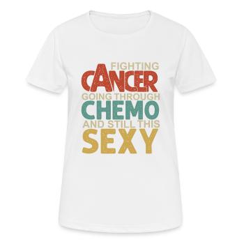 Cancer Fighter Inspirational Quote Men Women Chemo - Women's Breathable T-Shirt - white - Front - AI Model Female 172 dark (172cm)