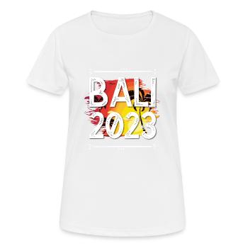 Bali 2023 - Frauen T-Shirt atmungsaktiv - Weiß - Vorne - AI Model Female 172 dark (172cm)