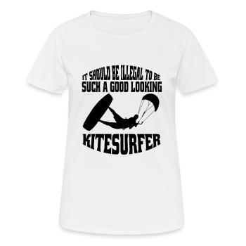 Kitesurf Kitesurfer Windsurfer Windsurf - T-shirt respirant Femme - blanc - Devant - AI Model Female 172 dark (172cm)