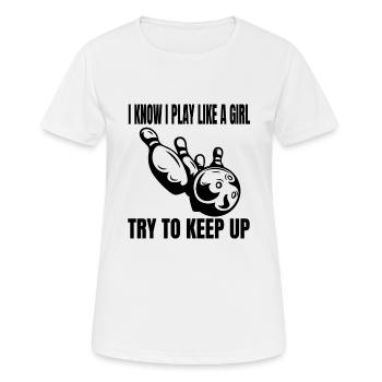 Club de bowling Bowling Bowling Club de bowling - T-shirt respirant Femme - blanc - Devant - AI Model Female 172 dark (172cm)