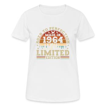 Cadeau d’anniversaire rétro du millésime 1964 - T-shirt respirant Femme - blanc - Devant - AI Model Female 172 dark (172cm)