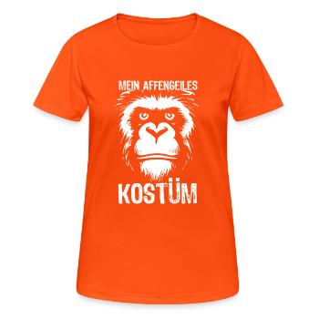 Fastnacht - Karneval - Kostüm - Spruch - Affengeil - Frauen T-Shirt atmungsaktiv - Neonorange - Vorne - AI Model Female 172 dark (172cm)