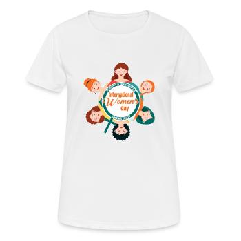 International Women's Day: Feminism is for Everyon - Women's Breathable T-Shirt - white - Front - AI Model Female 172 dark (172cm)