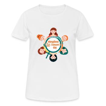 Happy International Women's Day - Women's Breathable T-Shirt - white - Front - AI Model Female 172 dark (172cm)