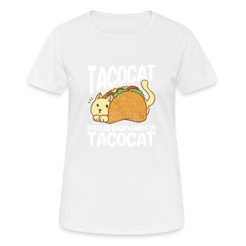 Drôle intéressant Tacocat mignon à l’envers - T-shirt respirant Femme - blanc - Devant - AI Model Female 172 dark (172cm)