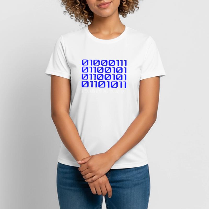 Funny Coder Binary Code Programmer Développeur T-shirt respirant Femme