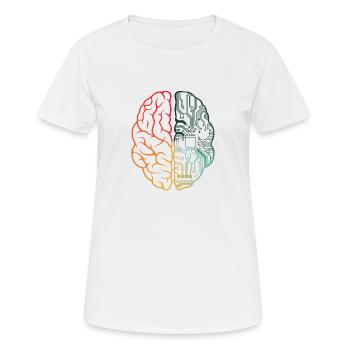 Programmeur HTML - Jeu de mots cérébral pour les développeurs de programmation - T-shirt respirant Femme - blanc - Devant - AI Model Female 172 dark (172cm)