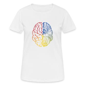 Programmeur HTML - Développeur Programmation Brain Fun - T-shirt respirant Femme - blanc - Devant - AI Model Female 172 dark (172cm)