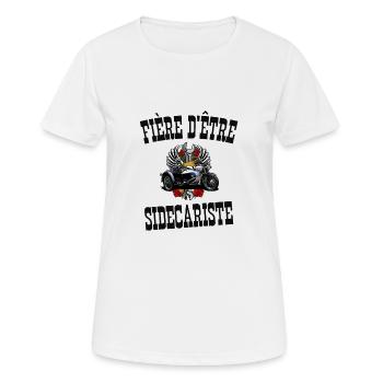 fière d'être sidecariste - T-shirt respirant Femme - blanc - Devant - AI Model Female 172 dark (172cm)