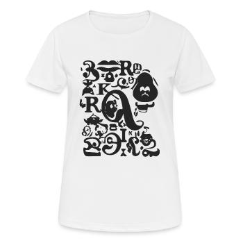 Buchstabenpuzzle - Frauen T-Shirt atmungsaktiv - Weiß - Vorne - AI Model Female 172 dark (172cm)