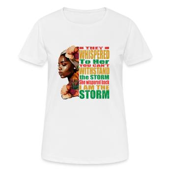 Femmes noires fortes Fierté noire Mois de l’histoire des Noirs - T-shirt respirant Femme - blanc - Devant - AI Model Female 172 dark (172cm)