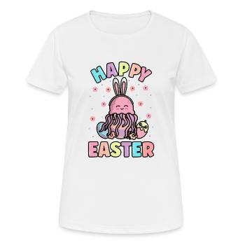 Happy Easter Jellyfish With Rabbit Ears Spring - Women's Breathable T-Shirt - white - Front - AI Model Female 172 dark (172cm)