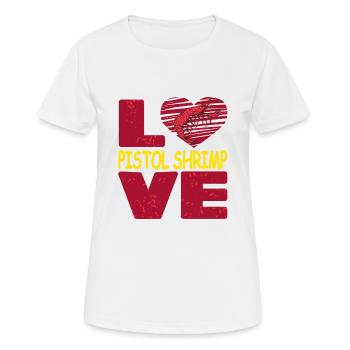 LOVE Pistol Shrimp Retro Pistol Shrimp Collector - Frauen T-Shirt atmungsaktiv - Weiß - Vorne - AI Model Female 172 dark (172cm)