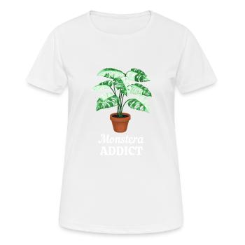 Monstera Addict - Frauen T-Shirt atmungsaktiv - Weiß - Vorne - AI Model Female 172 dark (172cm)