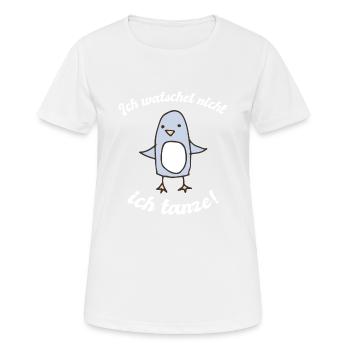 Ich watschel nicht, ich tanze! weiß - Frauen T-Shirt atmungsaktiv - Weiß - Vorne - AI Model Female 172 dark (172cm)