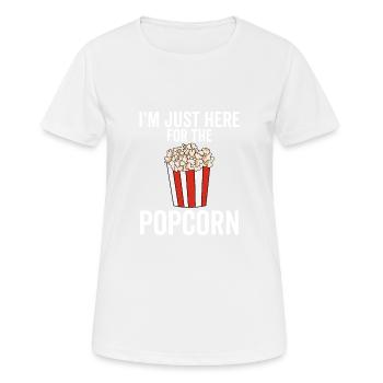 Je suis juste là pour le pop-corn - T-shirt respirant Femme - blanc - Devant - AI Model Female 172 dark (172cm)