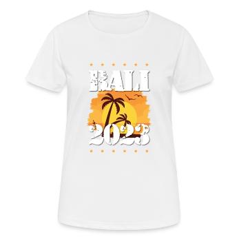 Bali 2023 - Frauen T-Shirt atmungsaktiv - Weiß - Vorne - AI Model Female 172 dark (172cm)