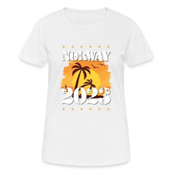Norway 2023 - Frauen T-Shirt atmungsaktiv - Weiß - Vorne - AI Model Female 172 dark (172cm)