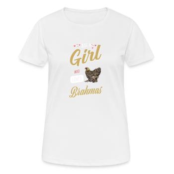 Brahma Chicken I Chicken Poultry Motif pour - T-shirt respirant Femme - blanc - Devant - AI Model Female 172 dark (172cm)