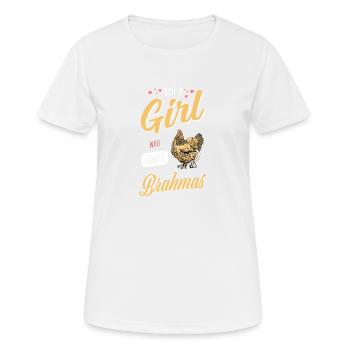 Brahma Chicken I Chicken Poultry Motif pour - T-shirt respirant Femme - blanc - Devant - AI Model Female 172 dark (172cm)