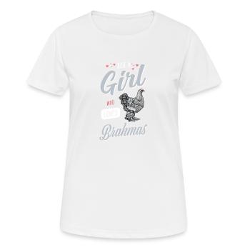 Brahma Chicken I Chicken Poultry Motif pour - T-shirt respirant Femme - blanc - Devant - AI Model Female 172 dark (172cm)