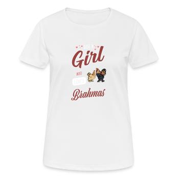 Brahma Chicken I Chicken Poultry Motif pour - T-shirt respirant Femme - blanc - Devant - AI Model Female 172 dark (172cm)