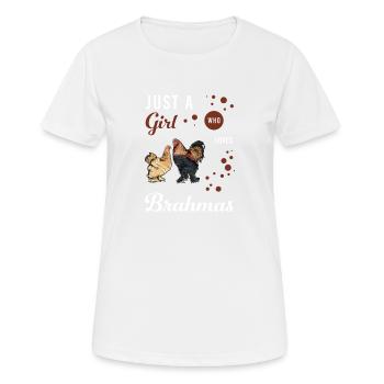 Brahma Chicken I Chicken Poultry Motif pour - T-shirt respirant Femme - blanc - Devant - AI Model Female 172 dark (172cm)