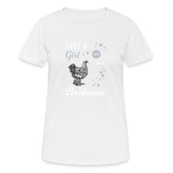 Brahma Chicken I Chicken Poultry Motif pour - T-shirt respirant Femme - blanc - Devant - AI Model Female 172 dark (172cm)