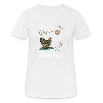 Brahma Chicken I Chicken Poultry Motif pour - T-shirt respirant Femme - blanc - Devant - AI Model Female 172 dark (172cm)