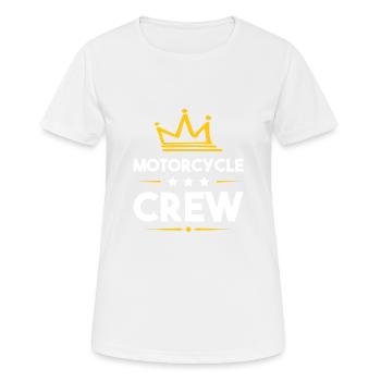 Motorcycle Crew - Frauen T-Shirt atmungsaktiv - Weiß - Vorne - AI Model Female 172 dark (172cm)