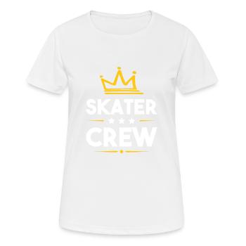 Skater Crew - Frauen T-Shirt atmungsaktiv - Weiß - Vorne - AI Model Female 172 dark (172cm)