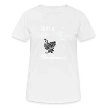 Brahma Chicken I Chicken Poultry Motif pour - T-shirt respirant Femme - blanc - Devant - AI Model Female 172 dark (172cm)
