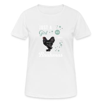 Brahma Chicken I Chicken Poultry Motif pour - T-shirt respirant Femme - blanc - Devant - AI Model Female 172 dark (172cm)