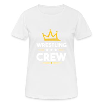 Wrestling Crew - Frauen T-Shirt atmungsaktiv - Weiß - Vorne - AI Model Female 172 dark (172cm)