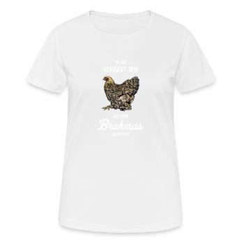 Brahma Hühner I Chicken Geflügel Motiv für - Frauen T-Shirt atmungsaktiv - Weiß - Vorne - AI Model Female 172 dark (172cm)