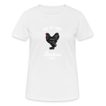 Brahma Hühner I Chicken Geflügel Motiv für - Frauen T-Shirt atmungsaktiv - Weiß - Vorne - AI Model Female 172 dark (172cm)