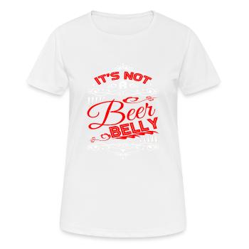 Ce n’est pas un ventre de bière 4 - T-shirt respirant Femme - blanc - Devant - AI Model Female 172 dark (172cm)