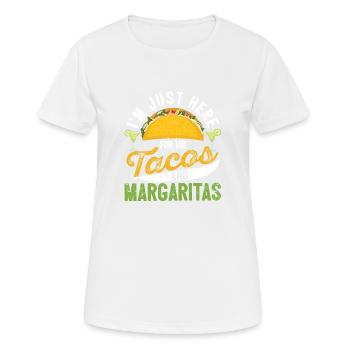 Je ne suis là que pour les tacos et les margaritas - T-shirt respirant Femme - blanc - Devant - AI Model Female 172 dark (172cm)
