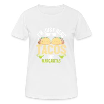 Je ne suis là que pour les tacos et les margaritas - T-shirt respirant Femme - blanc - Devant - AI Model Female 172 dark (172cm)