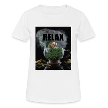 Cannabis Relax Geschenk - Frauen T-Shirt atmungsaktiv - Weiß - Vorne - AI Model Female 172 dark (172cm)