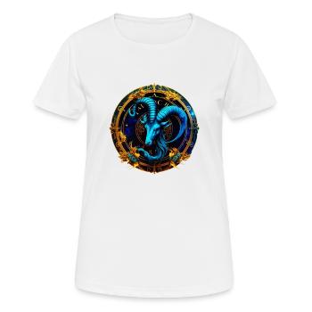 Portez votre signe du zodiaque astrologique avec fierté: Capric - T-shirt respirant Femme - blanc - Devant - AI Model Female 172 dark (172cm)
