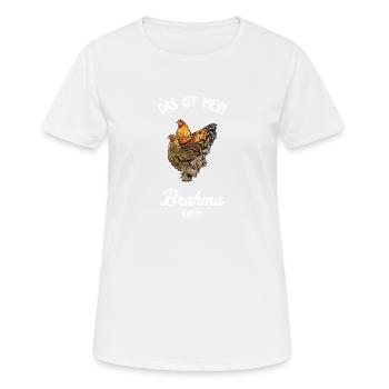 Brahma Hühner I Chicken Geflügel Motiv für - Frauen T-Shirt atmungsaktiv - Weiß - Vorne - AI Model Female 172 dark (172cm)