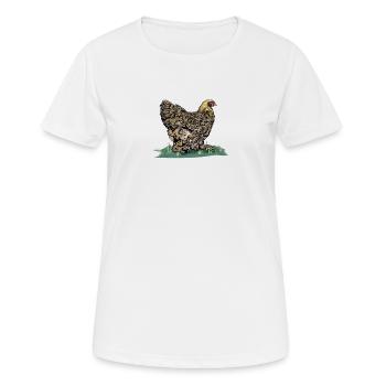 Brahma Hühner I Chicken Geflügel Motiv für - Frauen T-Shirt atmungsaktiv - Weiß - Vorne - AI Model Female 172 dark (172cm)