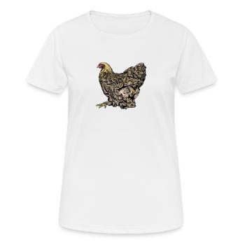 Brahma Hühner I Chicken Geflügel Motiv für - Frauen T-Shirt atmungsaktiv - Weiß - Vorne - AI Model Female 172 dark (172cm)